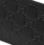 Gucci - Embossed Leather Zipped Cardholder - Men - Black