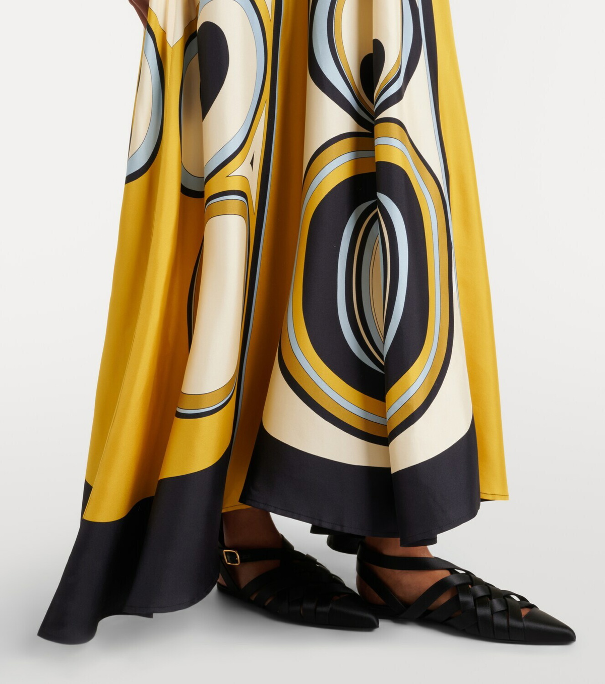 La DoubleJ Magnifico printed silk twill maxi dress
