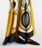 La DoubleJ Magnifico printed silk twill maxi dress