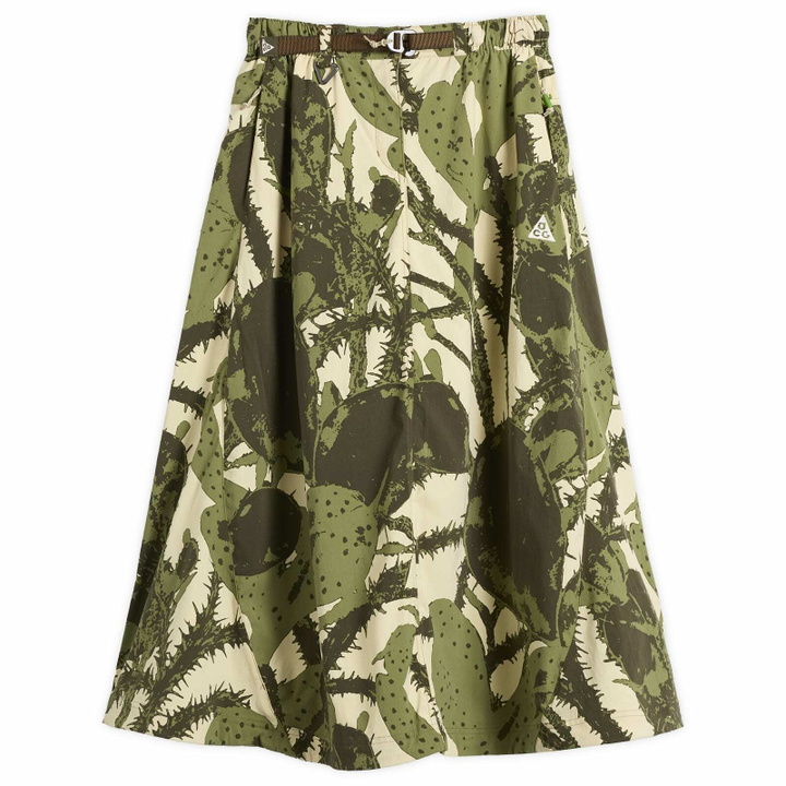 Photo: Nike Women's ACG Zip Smith Summit AOP Skirt in Lt Khaki/Cargo Khaki/Summit White