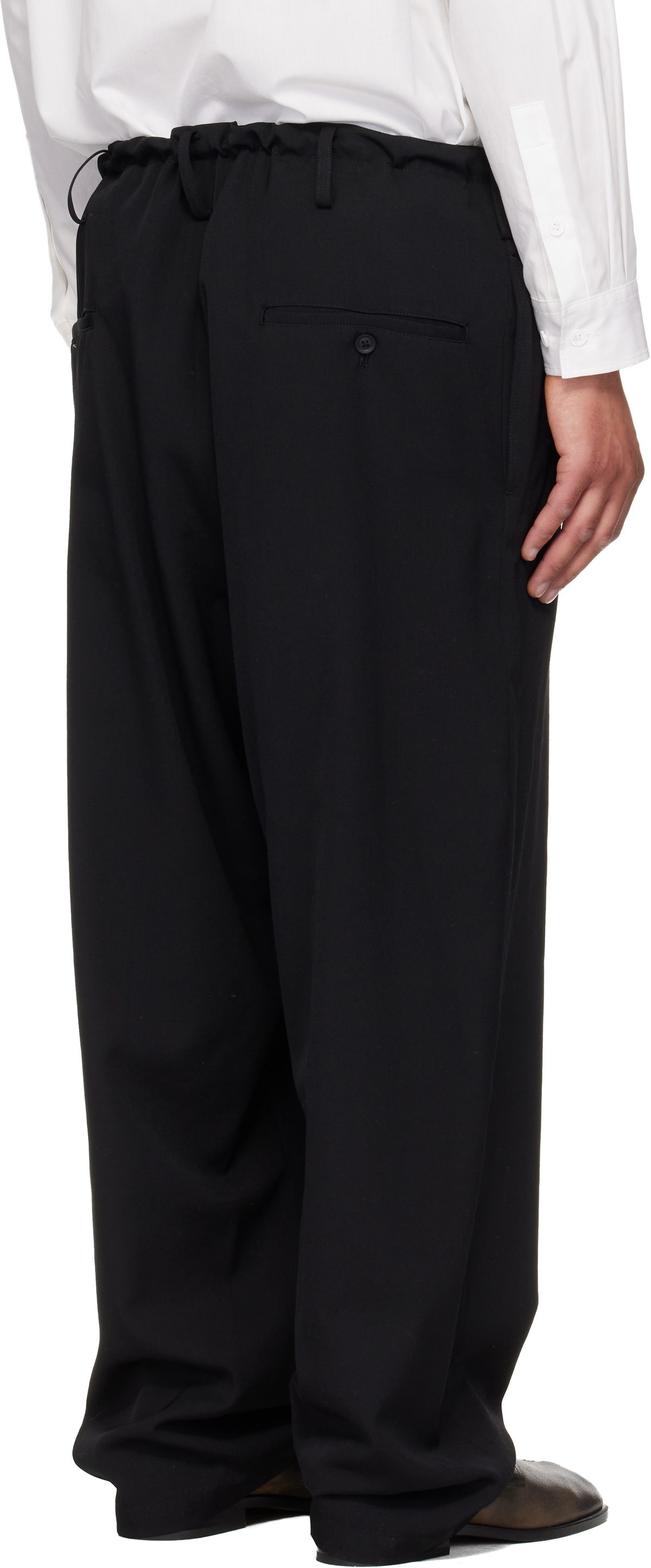YOHJI YAMAMOTO Black New Standard String Trousers
