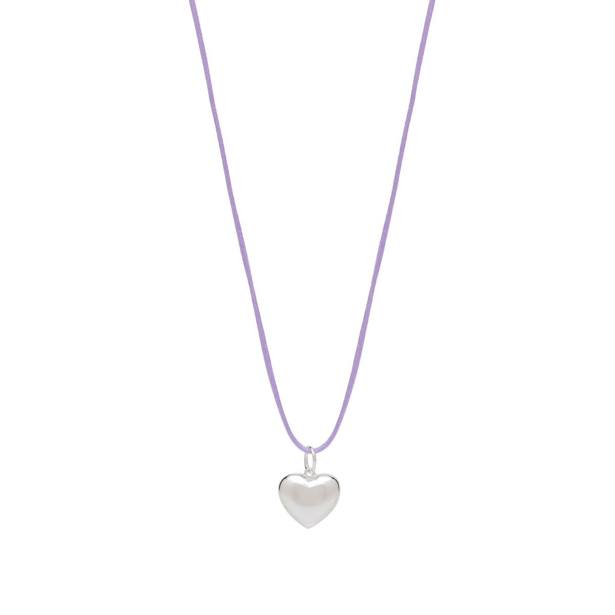 Anni Lu Women's Silver Heart On A String Necklace in Purple 