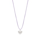 Anni Lu Women's Silver Heart On A String Necklace in Purple 