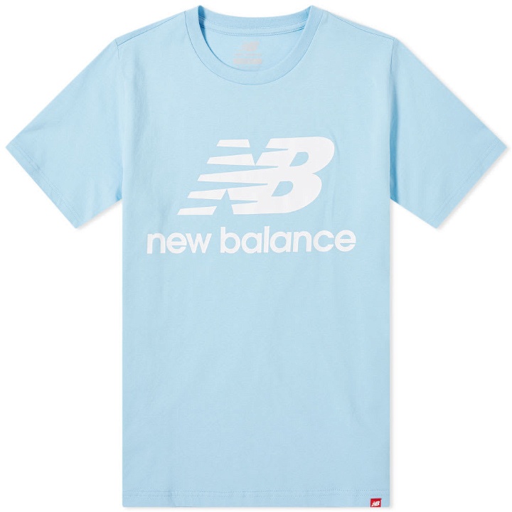 Photo: New Balance Essentials Stacked Logo Tee Sky Blue