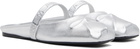 Marni Silver Leather Little Bow Sabot Slippers