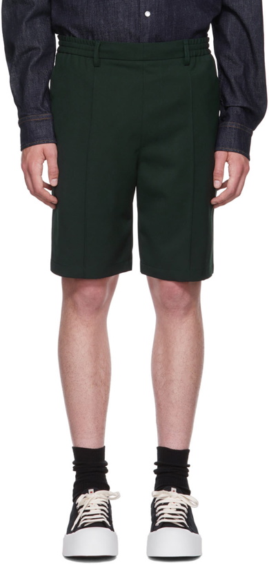 Photo: AMI Paris Green Wool Shorts