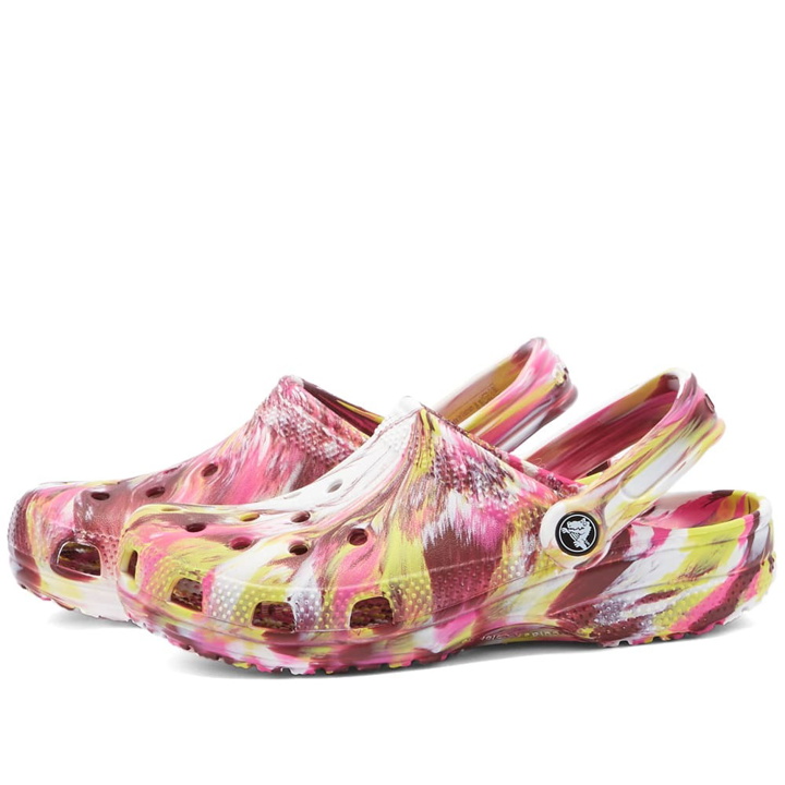 Photo: Crocs Classic Marbled Clog in Electric Pink/Multi