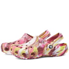 Crocs Classic Marbled Clog in Electric Pink/Multi