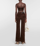 Loewe High-rise cotton-blend velvet pants