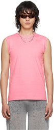 Marine Serre Pink Sleeveless T-Shirt