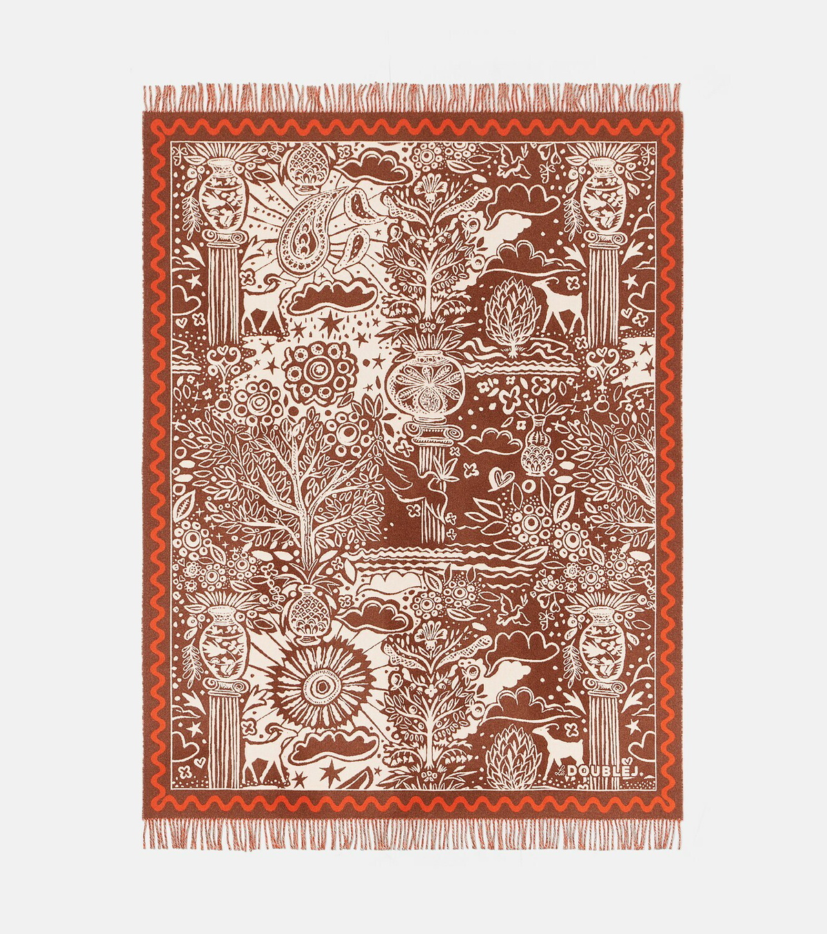 La DoubleJ Ionic wool and cashmere intarsia blanket
