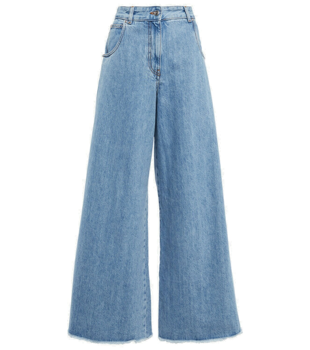 【送料&関税込】Etro Blue Cotton Blend Jeans Etro - High-rise wide-leg jeans Etro
