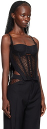 Dion Lee Black Lace-Up Corset Tank Top