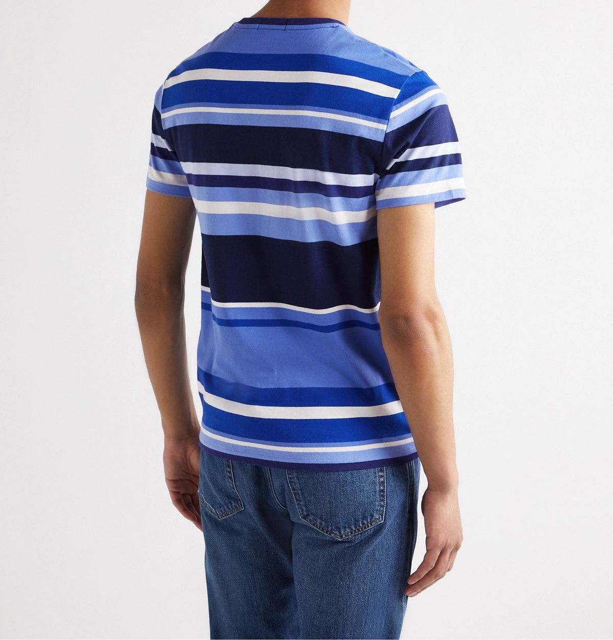 POLO RALPH LAUREN - Slim-Fit Logo-Embroidered Striped Cotton