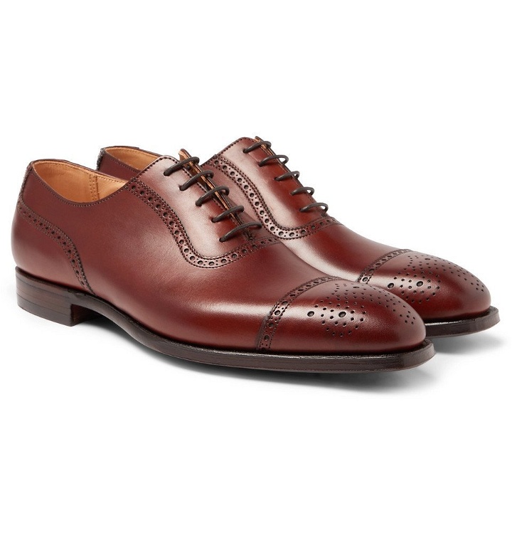 Photo: George Cleverley - Adam Cap-Toe Burnished-Leather Oxford Brogues - Brown