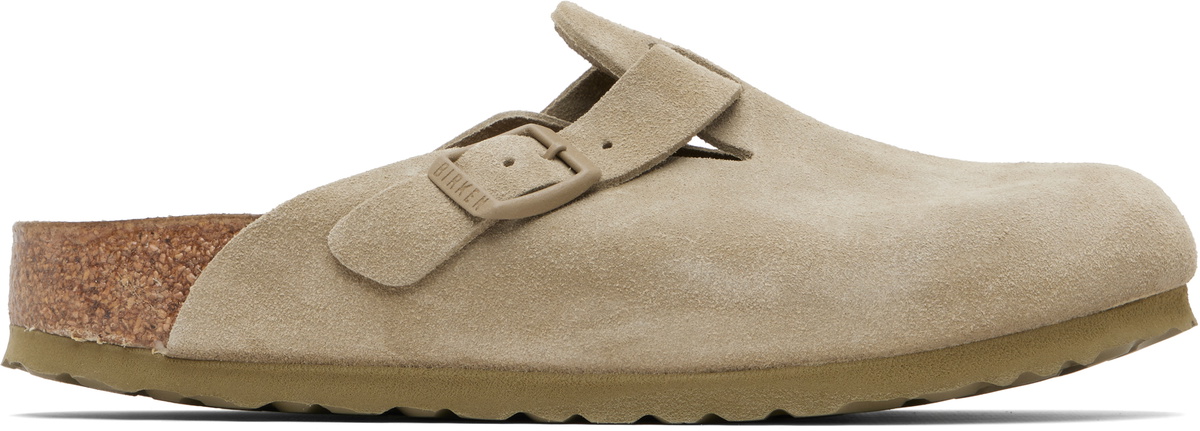 Birkenstock Khaki Narrow Boston Slip-on Loafers