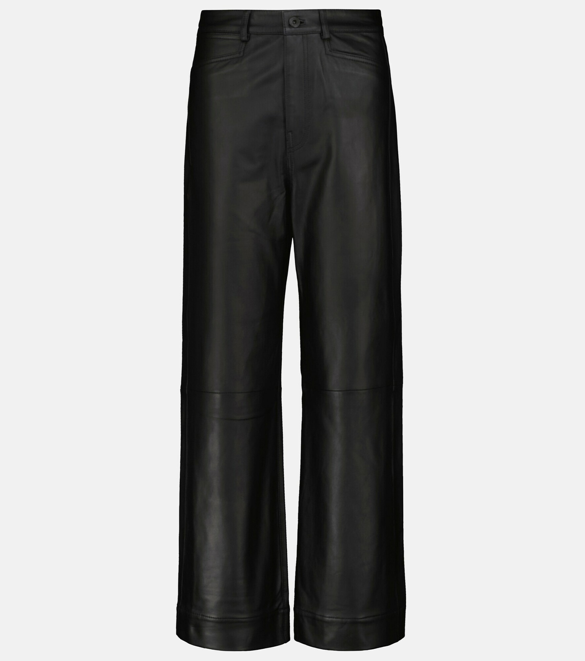 【Proenza Schouler】 High-riseストレートパンツ Proenza Schouler High Rise Cotton/linen Blend Pants - Black