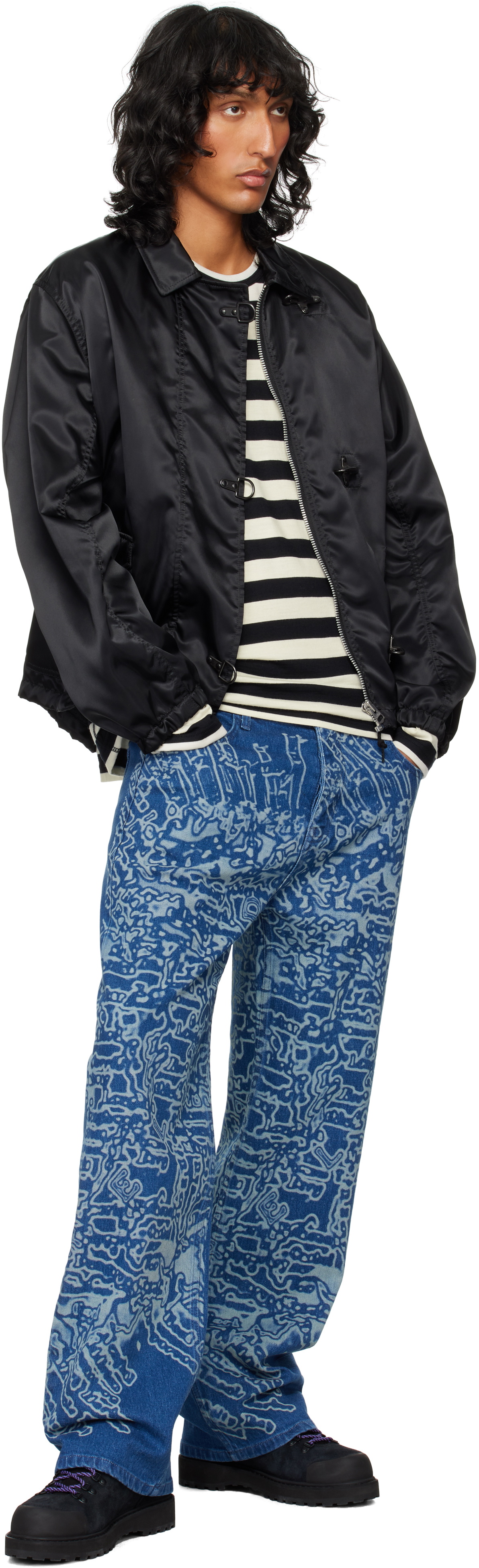 Robyn Lynch Blue Laser Etched Map Jeans