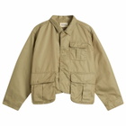 Beams Boy Women's Chambray Gabardine Short Fishing Jacket in Beige 