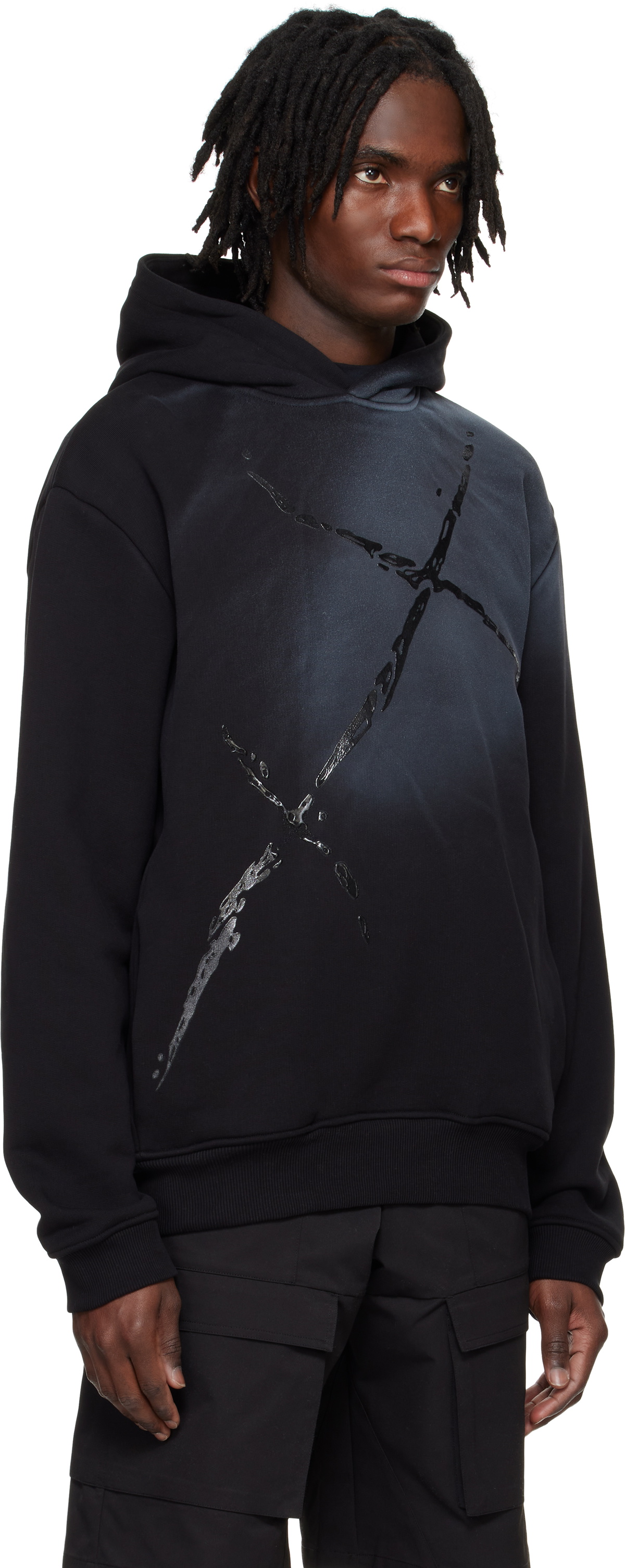 HELIOT EMIL Black Fluxus Hoodie