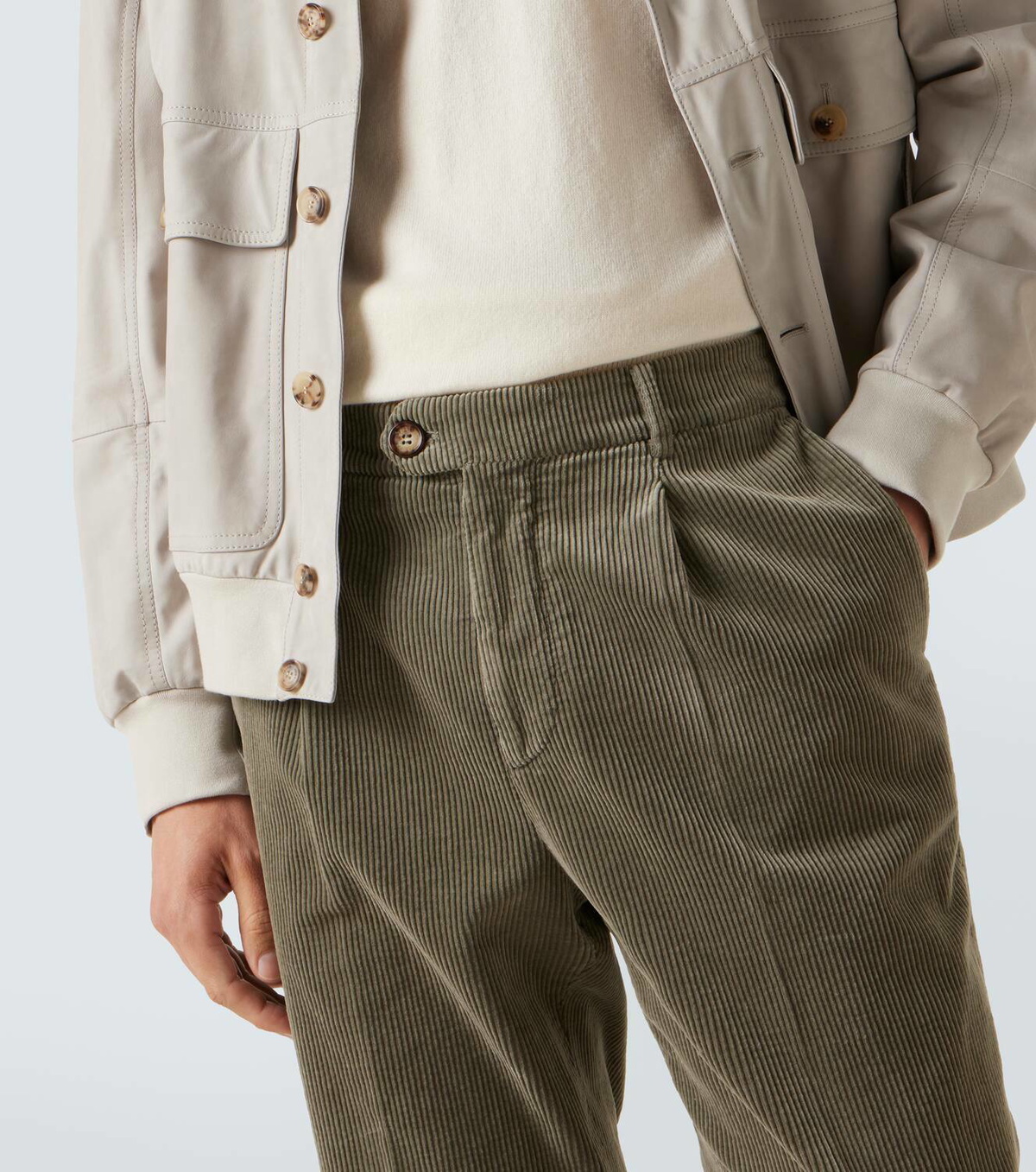 【送料&関税込】Brunello Cucinelli Viscose And Cotton Cordur Brunello Cucinelli Cotton corduroy chinos Brunello Cucinelli
