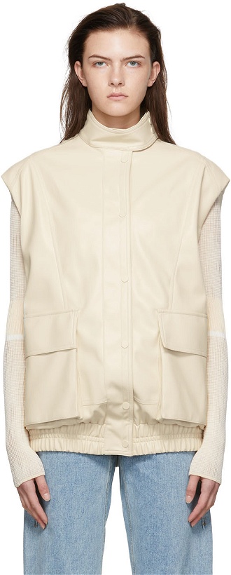 Photo: LOW CLASSIC Off-White Faux-Leather Vest