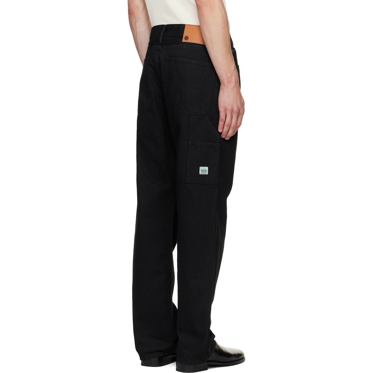 vowels Black Overdyed Painter Jeans