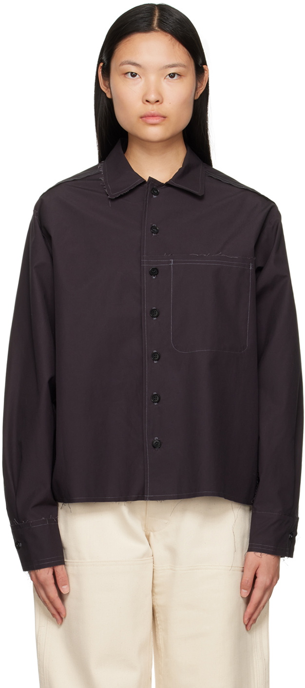 AIREI Black Deconstructed Shirt