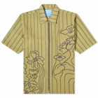 MARKET Men's Flowerbed Zip Work Shirt in Olive