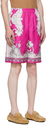 Versace Pink Baroque Shorts