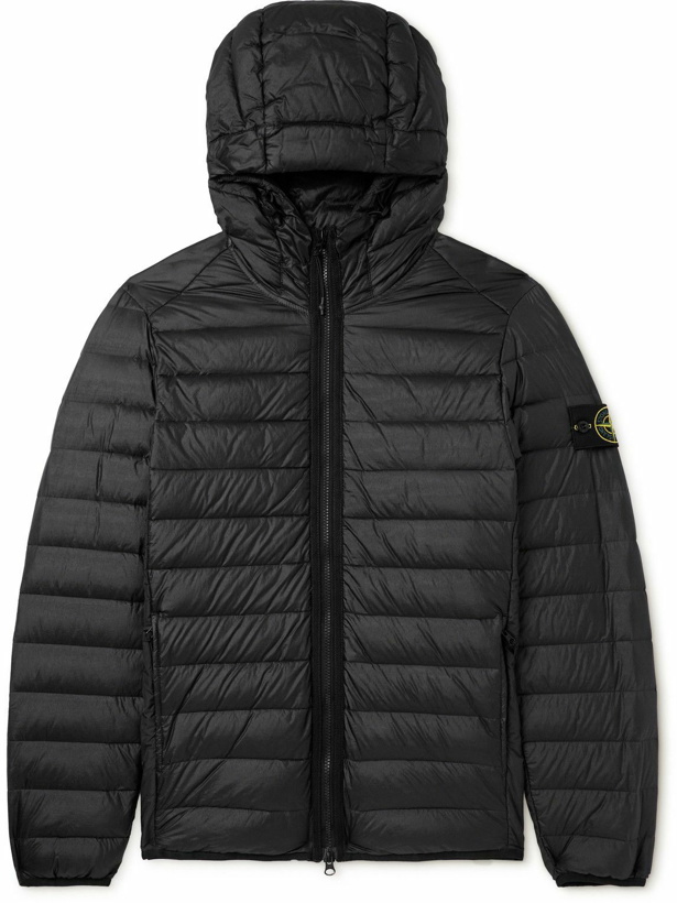 Photo: Stone Island - Logo-Appliquéd Quilted Shell Hooded Down Jacket - Black