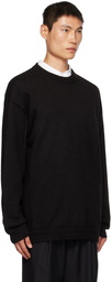 ATON Black Crewneck Sweater