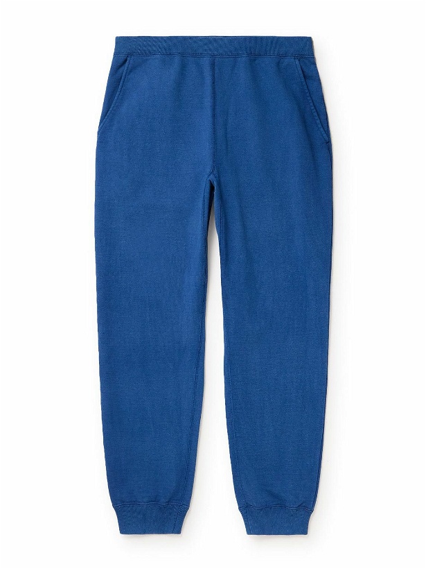 Photo: Blue Blue Japan - Tapered Cotton-Jersey Sweatpants - Blue