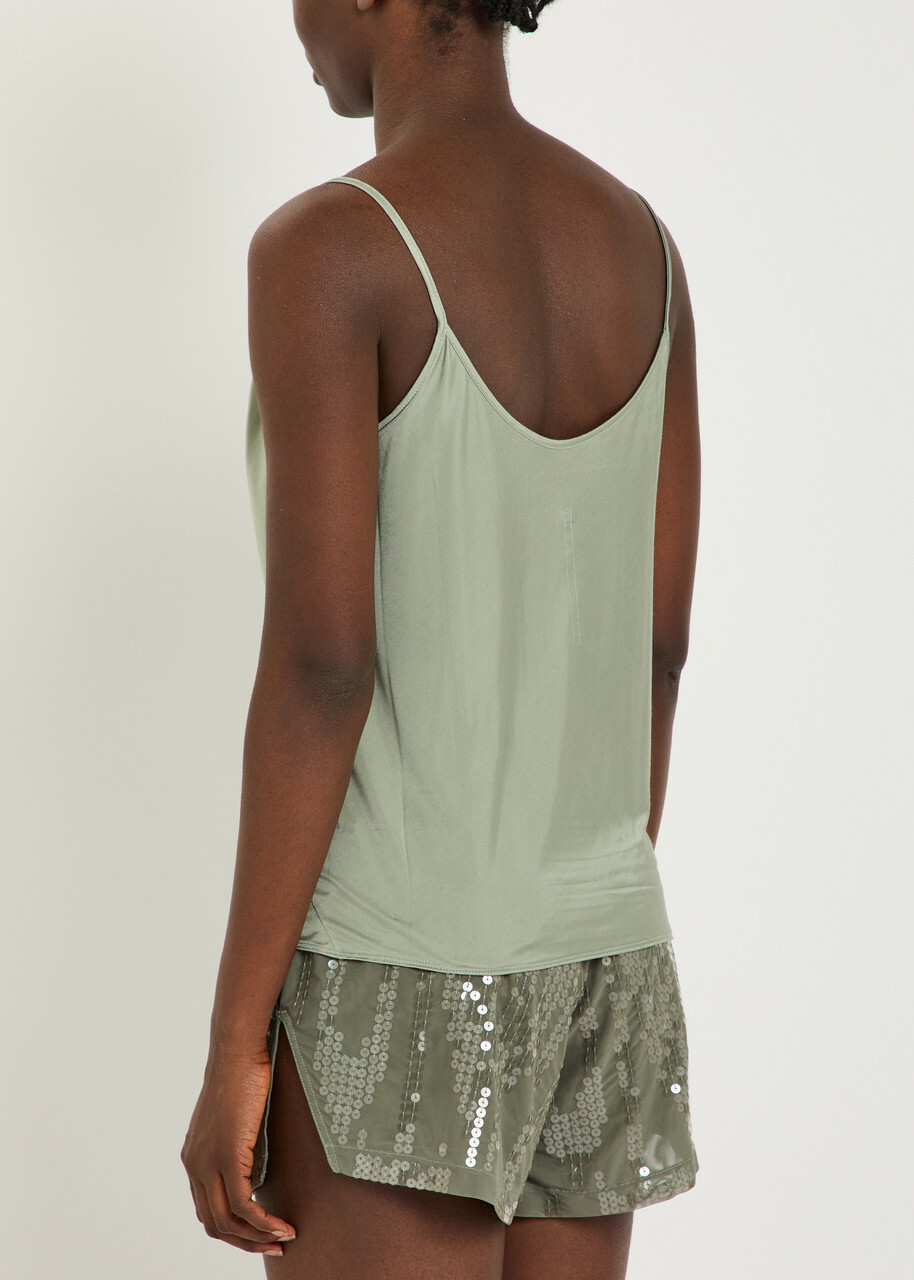 Rick Owens Lilies V-neck Jersey Slip top Light Green