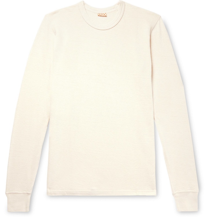 Photo: visvim - Slim-Fit Knitted Cotton T-Shirt - Neutrals