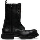 Balenciaga Black Truck Laceup Boots