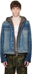 COÛT DE LA LIBERTÉ Blue Johnny Twisted Denim Trucker Jacket