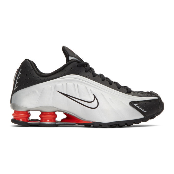 Photo: Nike Black and Silver Shox R4 Sneakers