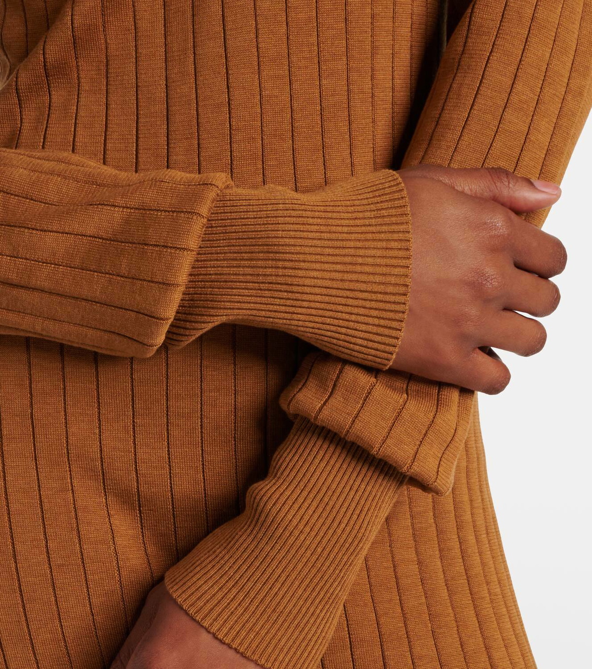 Tod's Ribbed-knit silk and cotton midi dress
