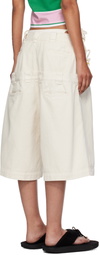 ABRA SSENSE Exclusive Beige Double Denim Shorts