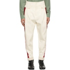 Maison Margiela Off-White and Red Stripe Trousers