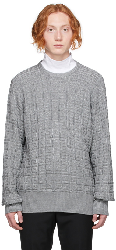 Photo: Givenchy Grey Embossed 4G Sweater