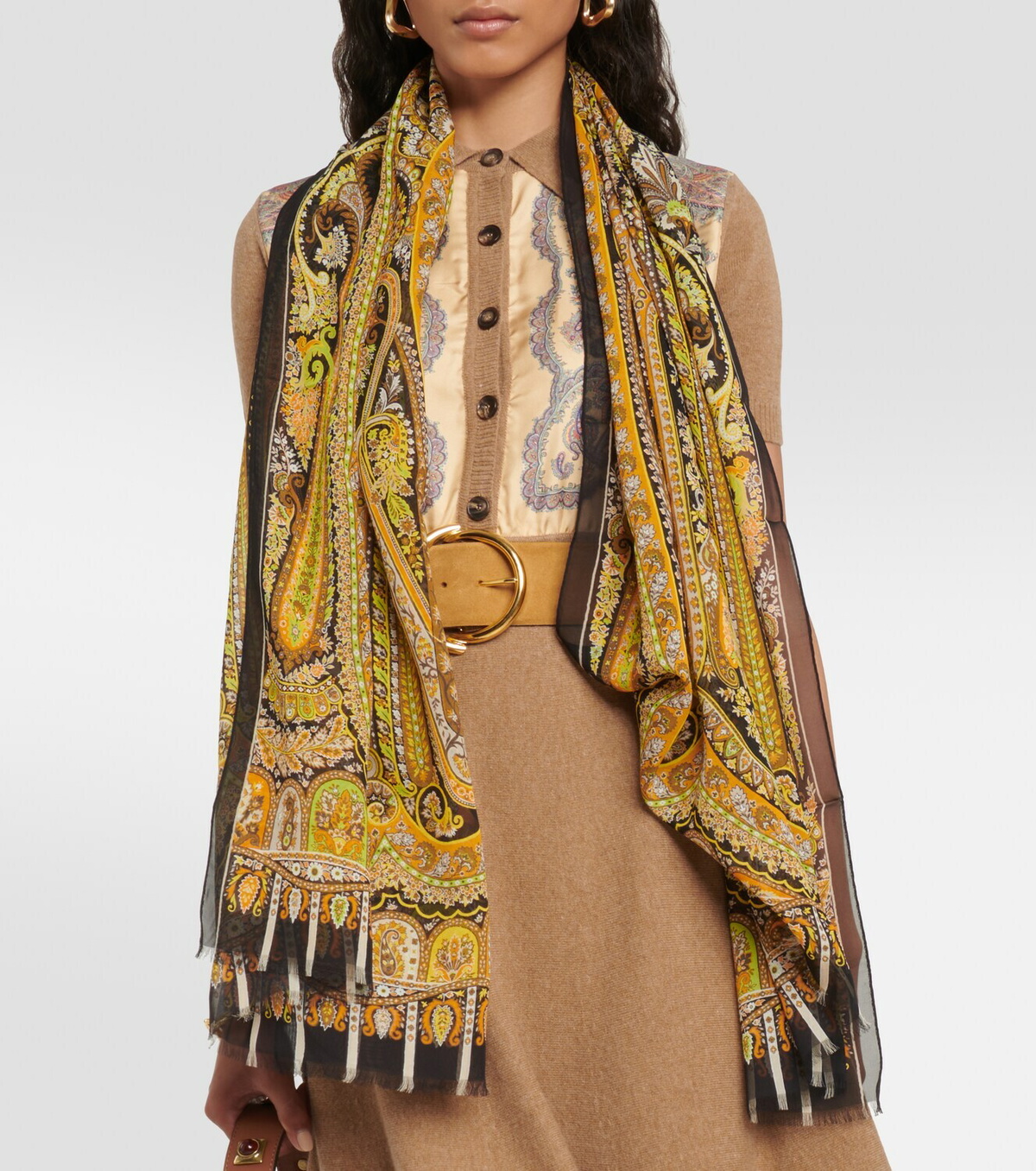 【送料&関税込】Etro Cotton Scarf Etro Floral Cotton-Blend Scarf | Saks Fifth Avenue