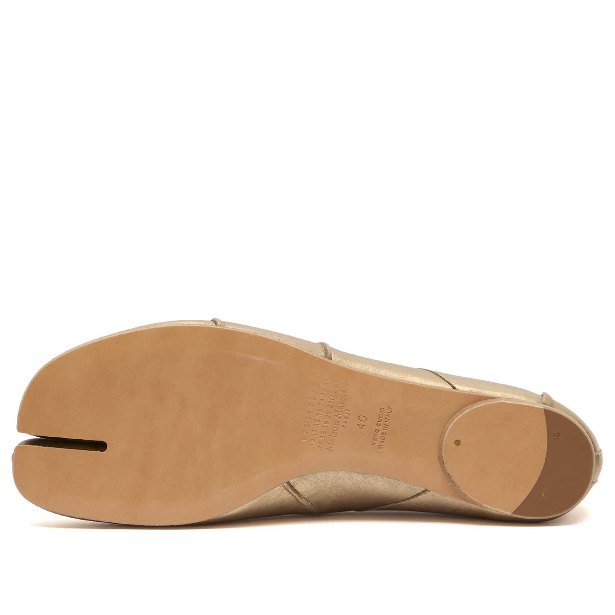 Maison Margiela Women's Tabi Ballerina in Cream/Gold