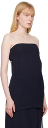 St. Agni Navy Strapless Buckle Back Tank Top
