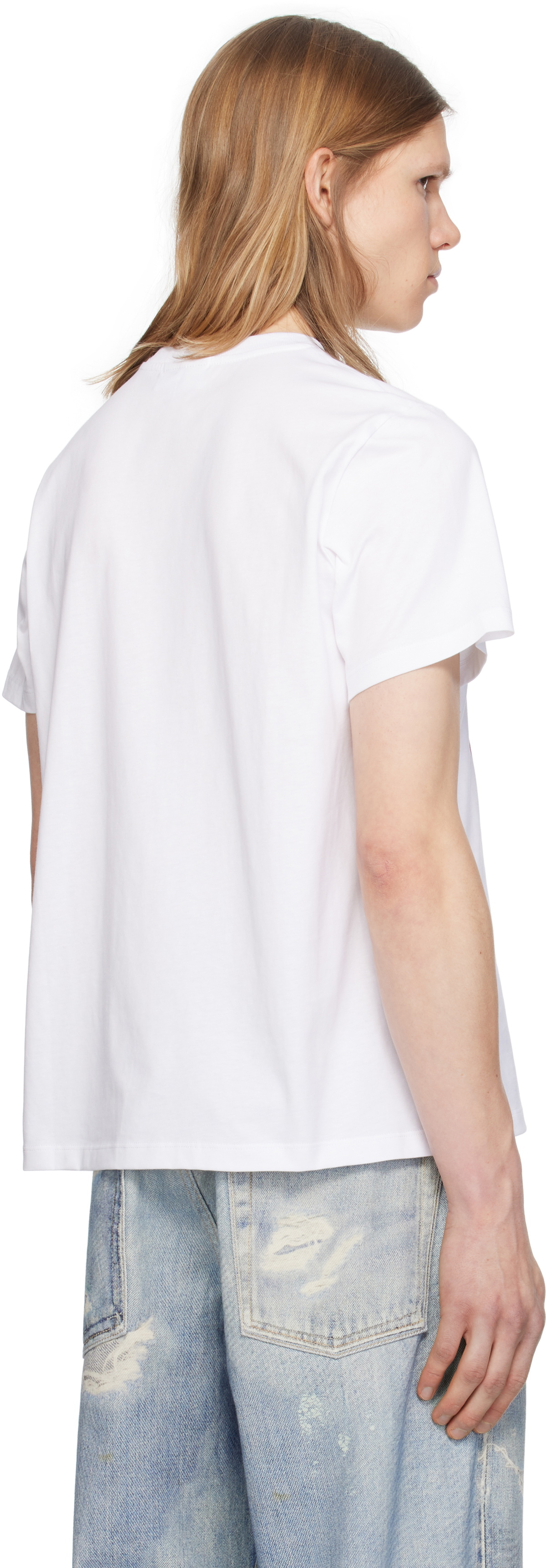 GANNI White Basic Jersey Cherry Relaxed T-shirt