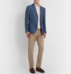 Brunello Cucinelli - Unstructured Herringbone Linen Suit Jacket - Blue