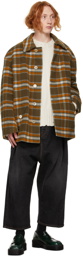 Marni Green & Orange Wool Check Coat