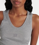 Loewe Anagram ribbed-knit silk tank top