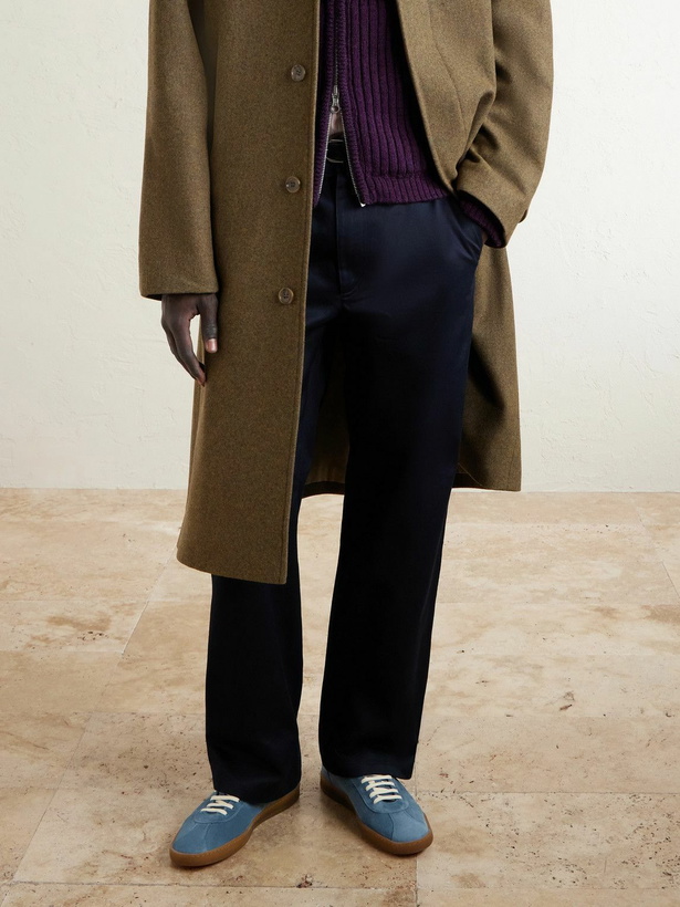 Photo: Officine Creative - Halo 001 Leather-Trimmed Suede Sneakers - Blue